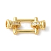 Brass Pave Clear Cubic Zirconia Fold Over Clasps KK-M320-15G-1