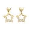 Rack Plating Brass Micro Pave Cubic Zirconia Studs Earrings EJEW-B047-03G-04-1