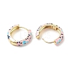 Flower Enamel Hoop Earrings EJEW-G290-02G-B-2