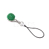 Watermelon Glass Seed Bead Beaded Charm Mobile Straps HJEW-MZ00183-4