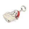 Anti-Tarnish Rhodium Plated 925 Sterling Silver Enamel Christmas European Dangle Charms STER-Z010-02P-02A-2