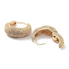 Brass Textured Hoop Earrings KK-B082-24G-2