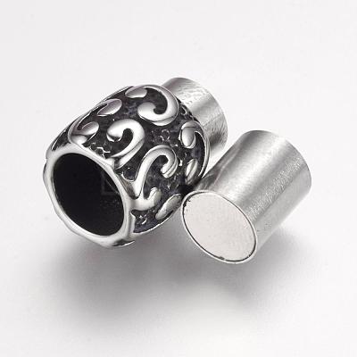 304 Stainless Steel Magnetic Clasps with Glue-in Ends STAS-F124-05AS-1