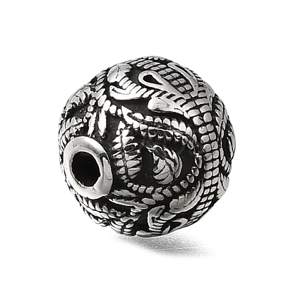 Engraved 304 Stainless Steel Beads STAS-H263-17AS-13-1