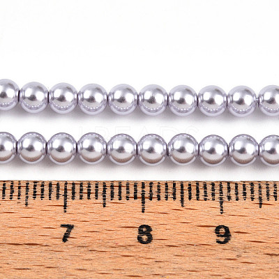 Baking Paint Pearlized Glass Pearl Bead Strands HY-N002-4mm-A04-1