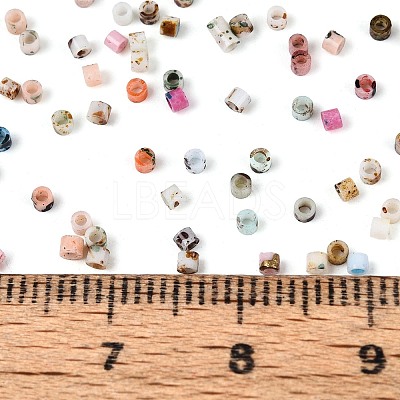 Spray Painted Picasso Cylinder Glass Seed Beads GLAA-T028-12A-06-1