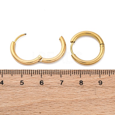 Ion Plating(IP) 304 Stainless Steel Huggie Hoop Earrings EJEW-F111B-19mm-G-1
