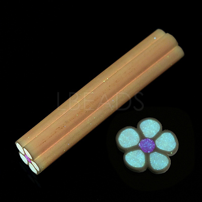 Luminous Handmade Five Petal Flower Polymer Clay Canes CLAY-T016-85D-1