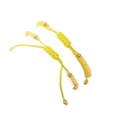 2Pcs Natural Mixed Gemstone & Glass Seed Beads Braided Bead Bracelets for Women BJEW-MZ00247-1