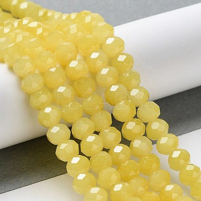 Baking Paint Imitation Jade Glass Bead Strands DGLA-A034-J8MM-A24-1