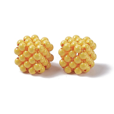 Handmade Opaque Plastic Woven Beads KY-P015-06B-1