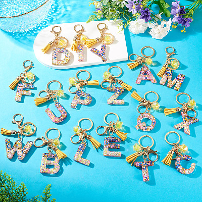Alloy Resin Polygon Keychains KEYC-TADJ0002-03G-Q-1