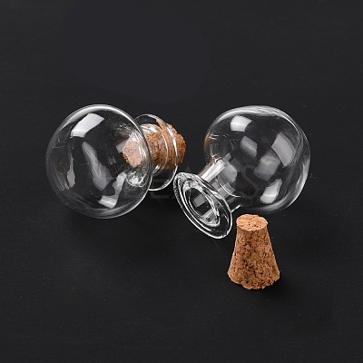 Round Glass Cork Bottles Ornament GLAA-D002-03I-1