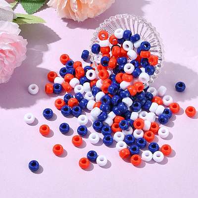 600Pcs 3 Colors Opaque Plastic Beads KY-FS0001-39-1