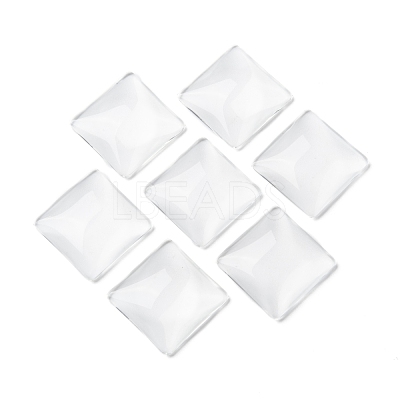 Transparent Glass Square Cabochons X-GGLA-A001-25mm-1