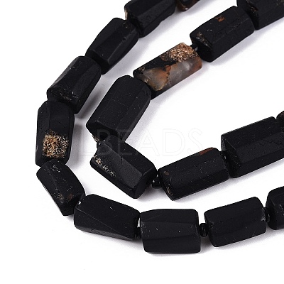 Natural Black Tourmaline Beads Strands G-N362-08A-01-1