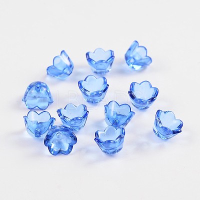 Lt.Blue Dyed Transparent Acrylic Flower Beads X-PL548-8-1