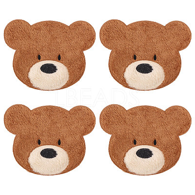 Computerized Embroidery Polyester with Fur Iron on/Sew on Patches DIY-WH0671-397A-1