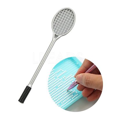 Racket Shape Plastic Diamond Painting Point Drill Pen AJEW-M028-01B-1