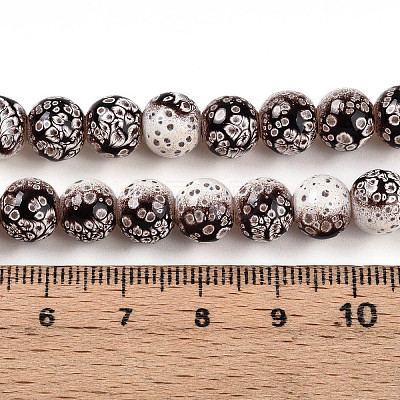 Transparent Baking Paint Glass Beads Strands DGLA-N009-8mm-08-1