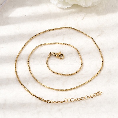 1.3MM 304 Stainless Steel Boston Link Chains Necklaces for Women Men NJEW-Z115-12G-01-1
