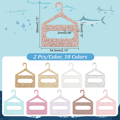 20Pcs 10 Colors 8-Hole Mini Glitter Acrylic Earring Hanger EDIS-PH0001-82-1
