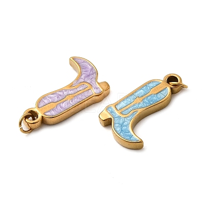 304 Stainless Steel Enamel Pendants STAS-B097-26G-07-1