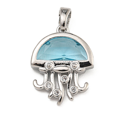 Rack Plating Glass Pendants KK-U035-14P-1