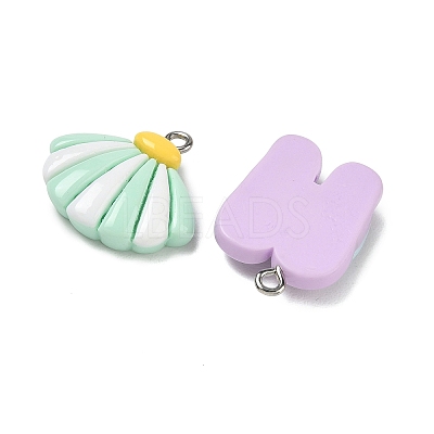 Summer Beach Opaque Resin Pendants RE-CBA392A-06P-1