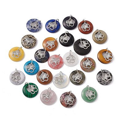 Natural & Synthetic Mixed Stone Pendants G-P484-01P-1