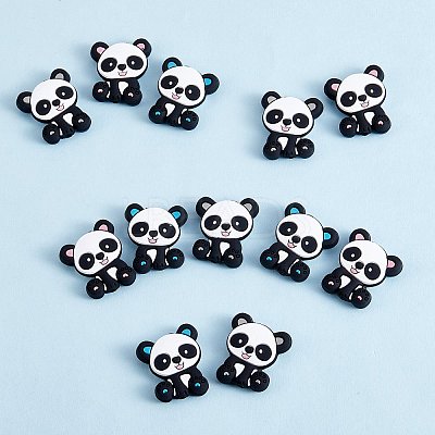 12Pcs 3 Styles Panda Silicone Beads JX662A-1
