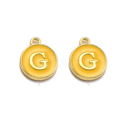 Golden Plated Alloy Enamel Charms ENAM-Q437-13G-1