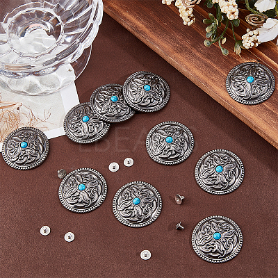 10Pcs Antique Silver Alloy Decorative Rivets BUTT-GF0004-22C-1
