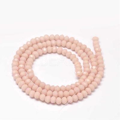 Faceted Rondelle Glass Beads Strands X-GLAA-I033-4mm-23-1