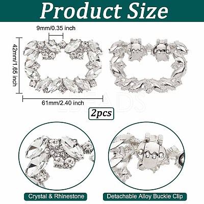 2Pcs Crystal Rhinestone Shoe Decoration DIY-OC0009-93P-1