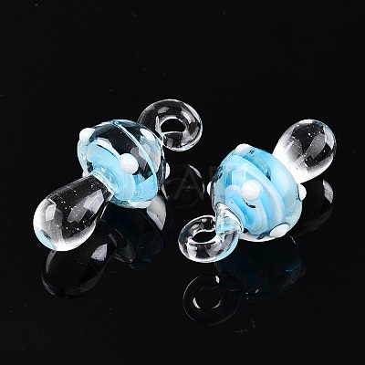 Handmade Lampwork Pendants LAMP-T021-14B-1