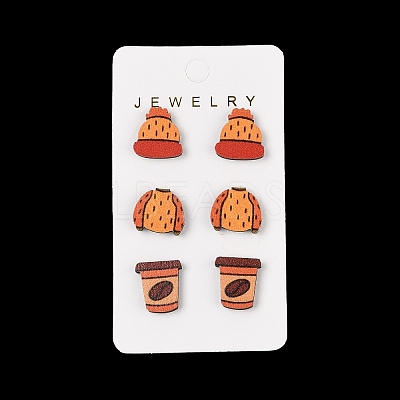 Thanksgiving Stud Earrings Set EJEW-U016-01P-01-1