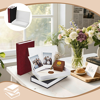 3Pcs 3 Colors Book Shaped Linen Magnetic Storage Boxes CON-GW0001-04-1