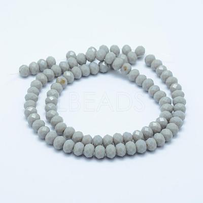 Faceted Rondelle Glass Beads Strands GLAA-I033-4mm-M-1