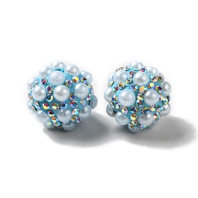 Polymer Clay Rhinestone Beads RGLA-D050-01G-1