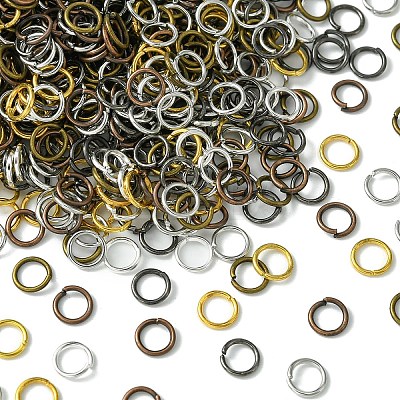 1200Pcs 6 Colors Iron Brass Open Jump Ring IFIN-YW0003-04-1