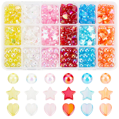 690Pcs 18 Style Transparent Acrylic Beads TACR-PH0001-40-1