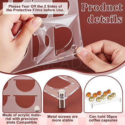 30 Grids Transparent Acrylic Coffee Capsule Holder ODIS-WH0329-72-1