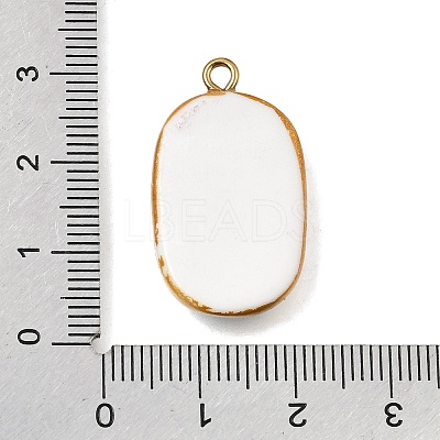 Fruit & Floral & Animals Printed Handmade Porcelain Pendants X-STAS-Z207-01G-08-1