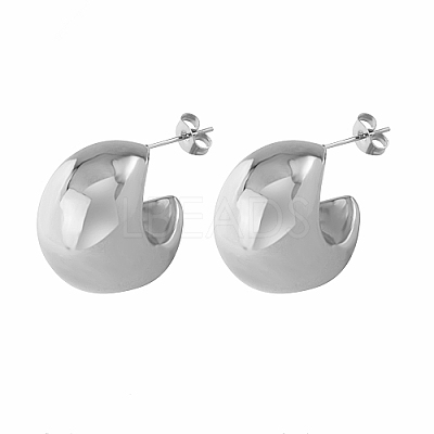 Non-Tarnish 304 Stainless Steel Stud Earrings for Women IL8099-2-1