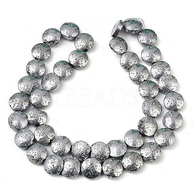Electroplated Natural Lava Rock Beads Strands G-K388-01G-1
