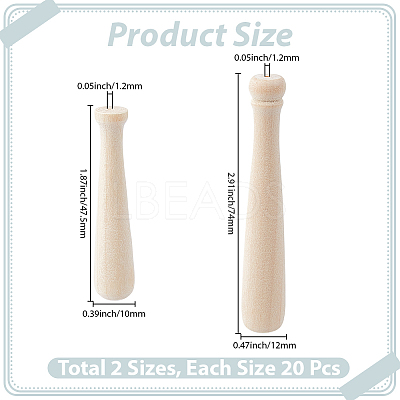 40Pcs 2 Styles Schima Wood Beads WOOD-GF0002-41-1