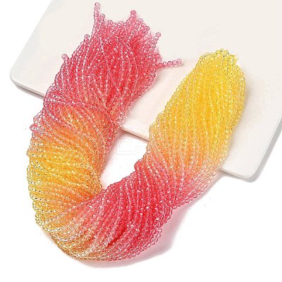 Transparent Painted Glass Beads Strands DGLA-A034-T4mm-A07-1