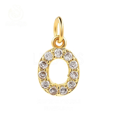 Brass Cubic Zirconia Pendants with Jump Rings LS-FIND-PW0024-09O-1