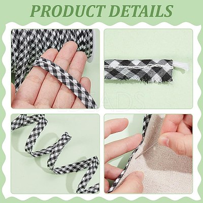 Polyester Tartan Lip Cord Trim SRIB-BC0001-34A-1
